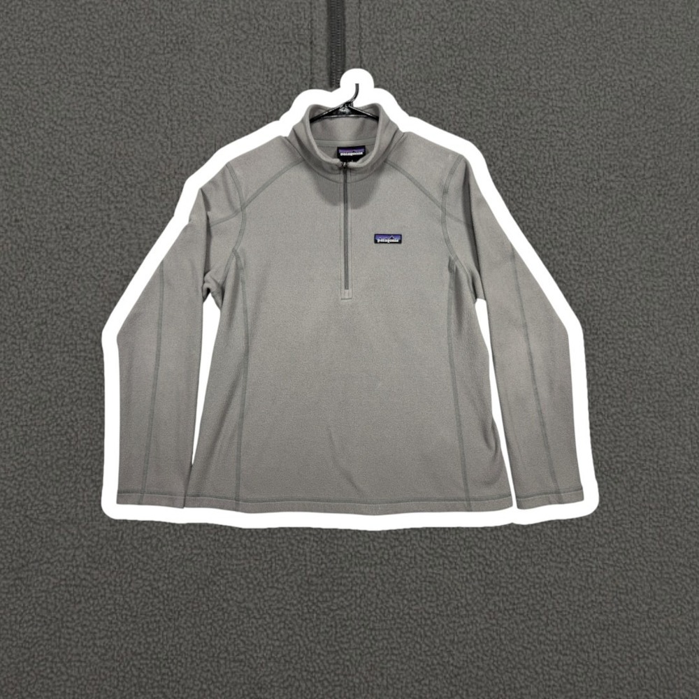 Patagonia Micro D 1/4 Zip Fleece Pullover Womens L Feather Grey 26278 FA18